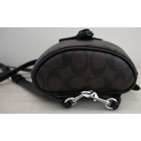 Coach CL458 Silver/Brown Black Signature Canvas Amelia Convertible Backpack - Picture 6 of 16